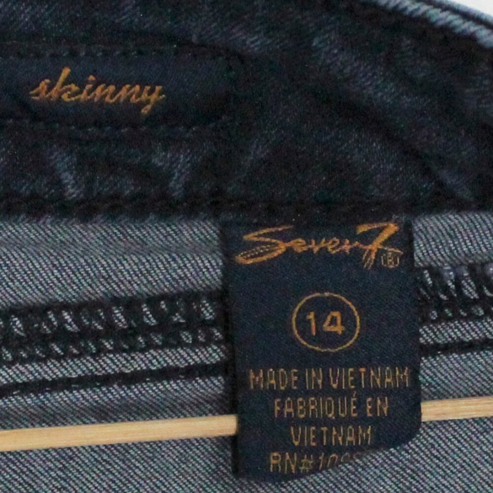 Women's Size 14 Skinny Seven7 Blue Jean Capri Pants - Picture 6 of 14